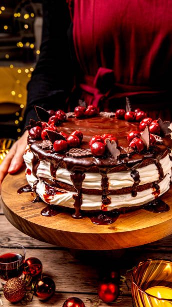 bolo de natal com ganache de chocolate